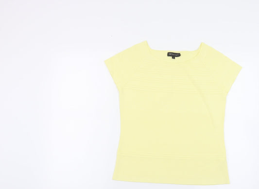 Sky Designs Womens Yellow Viscose Basic T-Shirt Size M Round Neck