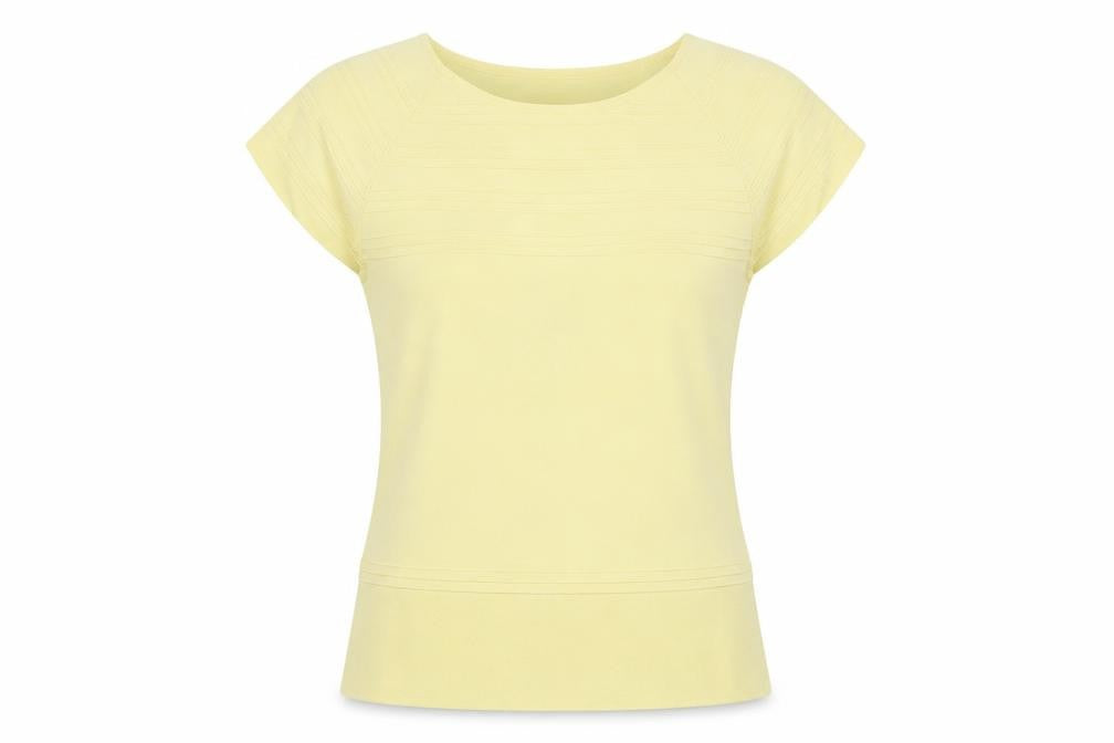 Sky Designs Womens Yellow Viscose Basic T-Shirt Size M Round Neck