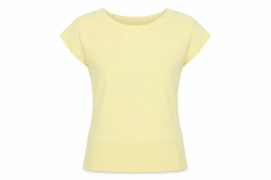 Sky Designs Womens Yellow Viscose Basic T-Shirt Size M Round Neck