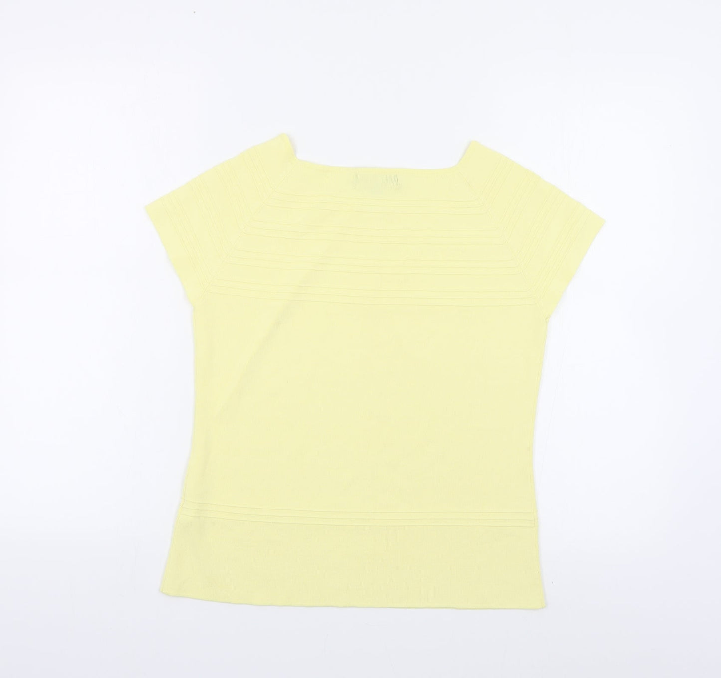 Sky Designs Womens Yellow Viscose Basic T-Shirt Size M Round Neck