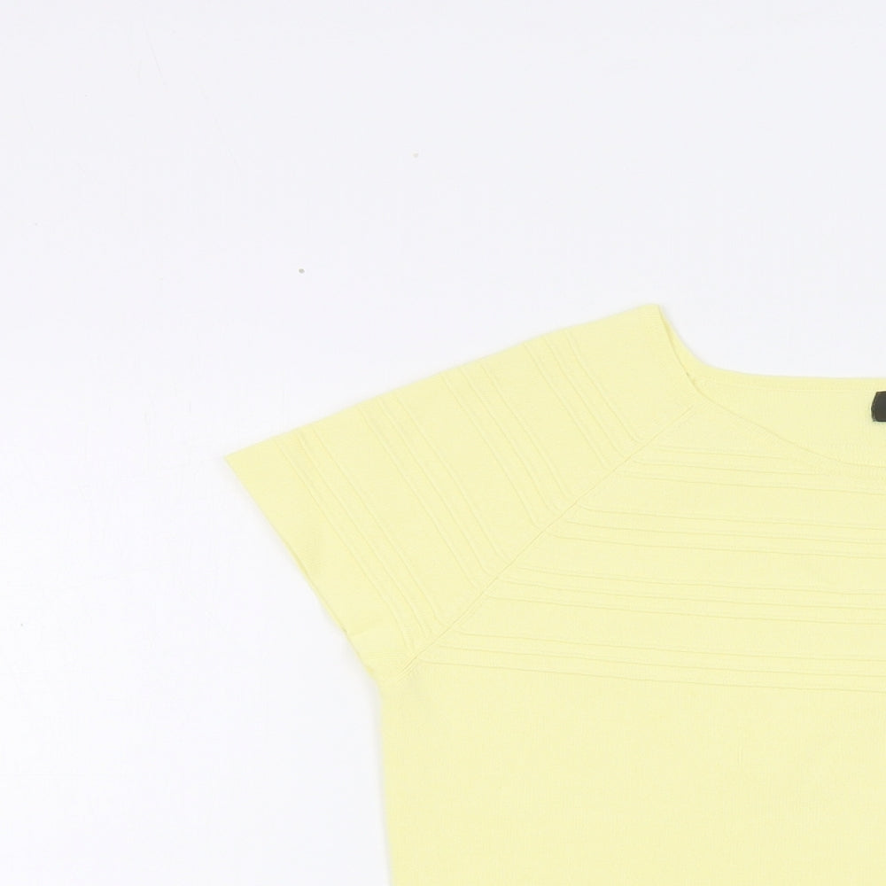 Sky Designs Womens Yellow Viscose Basic T-Shirt Size M Round Neck
