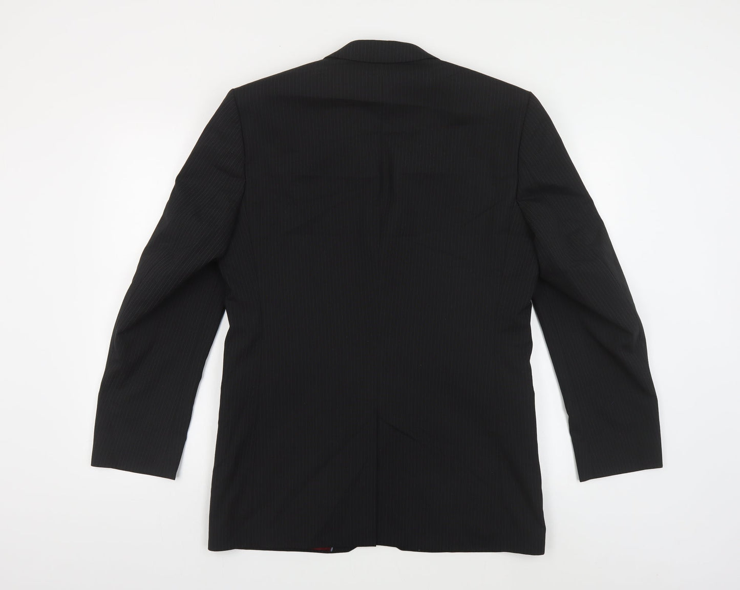 Burton Mens Black Striped Polyester Jacket Suit Jacket Size 38