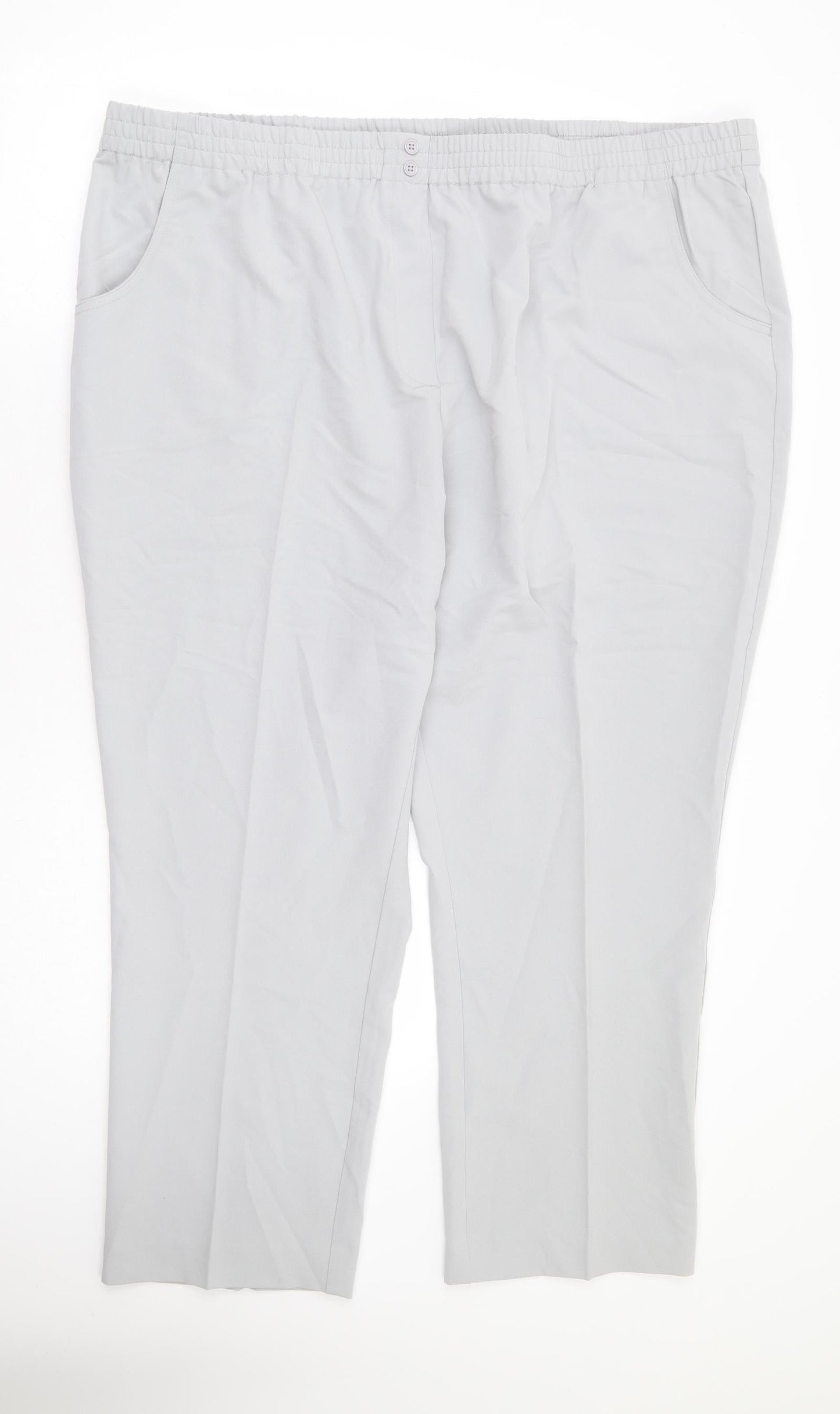 Damart Womens Grey Polyester Trousers Size 28 L28 in Regular