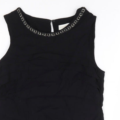 Monsoon Womens Black Viscose Basic Tank Size 12 Round Neck