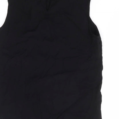 Monsoon Womens Black Viscose Basic Tank Size 12 Round Neck