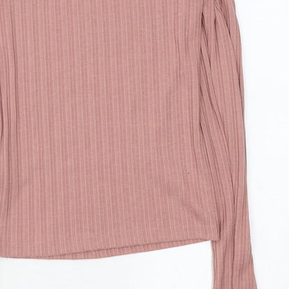 Primark Womens Pink Polyester Basic T-Shirt Size S Off the Shoulder