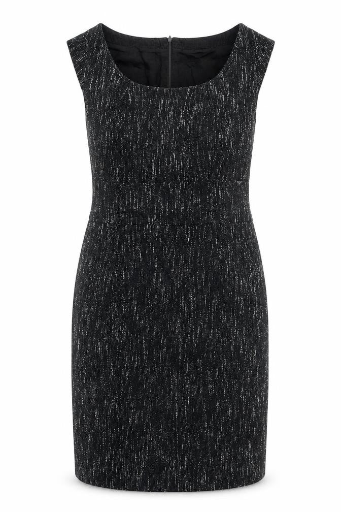 Principles Womens Black Herringbone Cotton A-Line Size 12 Scoop Neck Zip