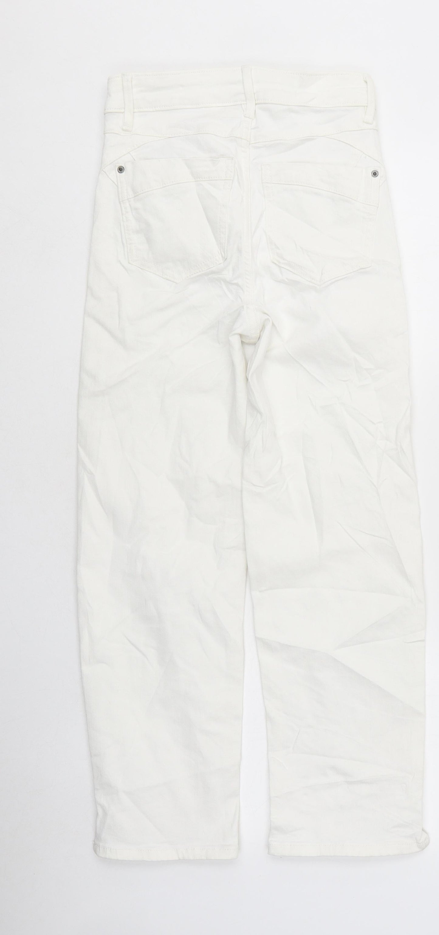 Marks and Spencer Womens White Cotton Skinny Jeans Size 6 L35 in Regular Zip
