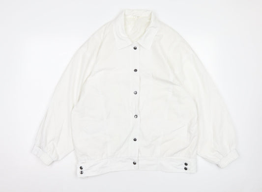 Casual Woman Womens White Jacket Size 14 Button