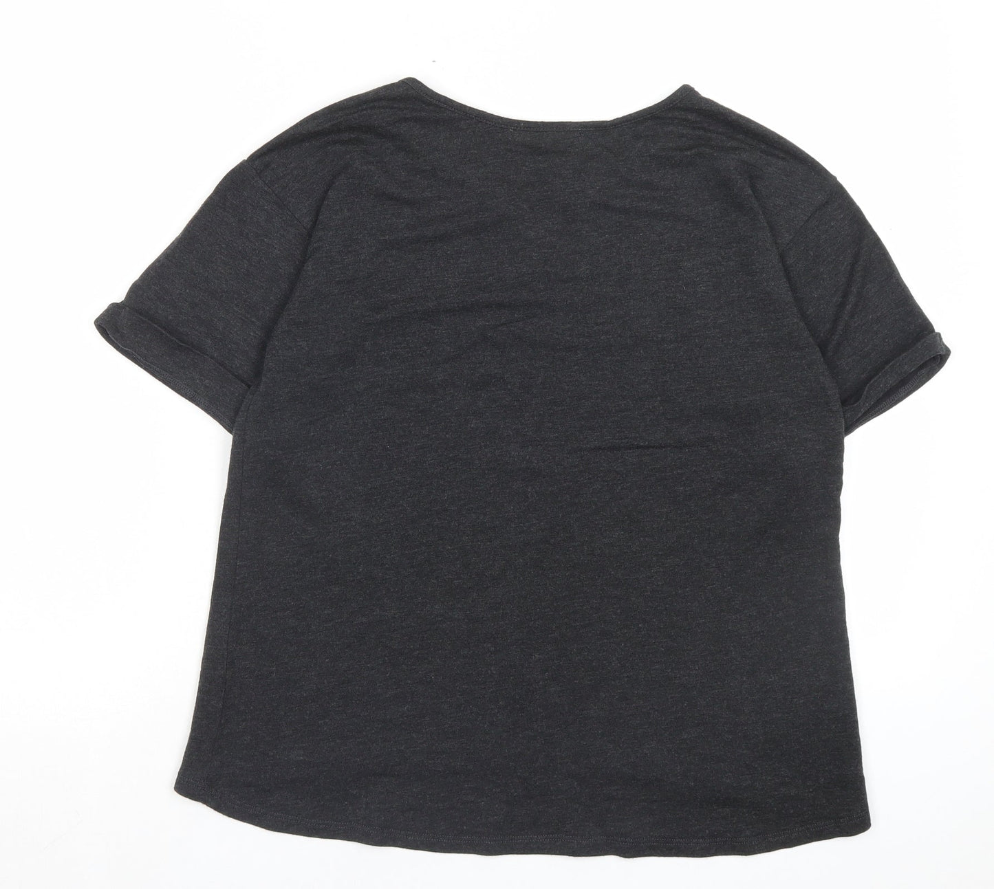 Red Haute Womens Grey Viscose Basic T-Shirt Size S Crew Neck
