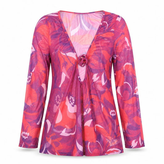 Atmosphere Womens Multicoloured Geometric Polyester Tunic Blouse Size 12 V-Neck