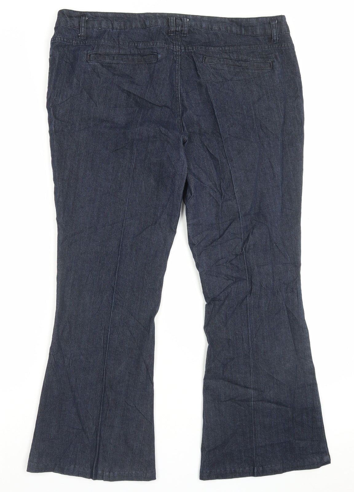 Dorothy Perkins Womens Blue Cotton Trousers Size 18 L27 in Regular Button