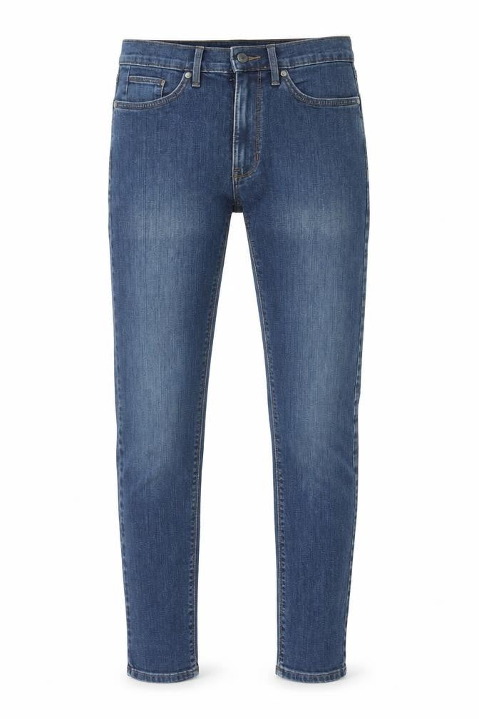 Marks & Spencer Mens Blue Cotton Skinny Jeans Size 28 in L31 in Regular Button