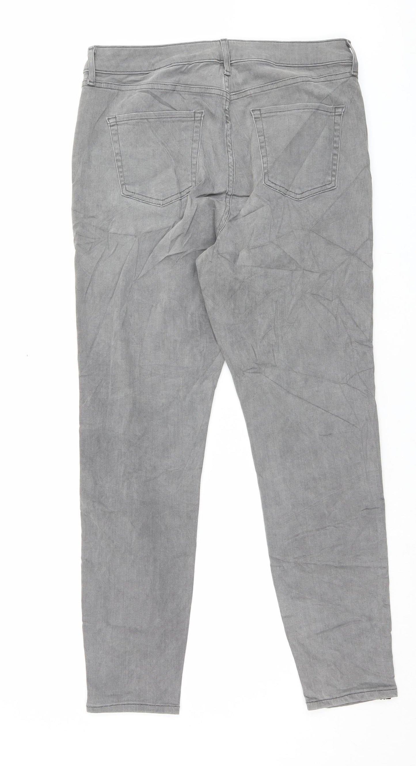 Marks and Spencer Womens Gold Cotton Skinny Jeans Size 14 L28 in Regular Button