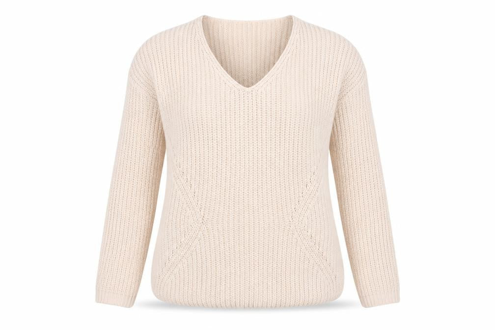 F&F Womens Pink V-Neck Acrylic Pullover Jumper Size 12