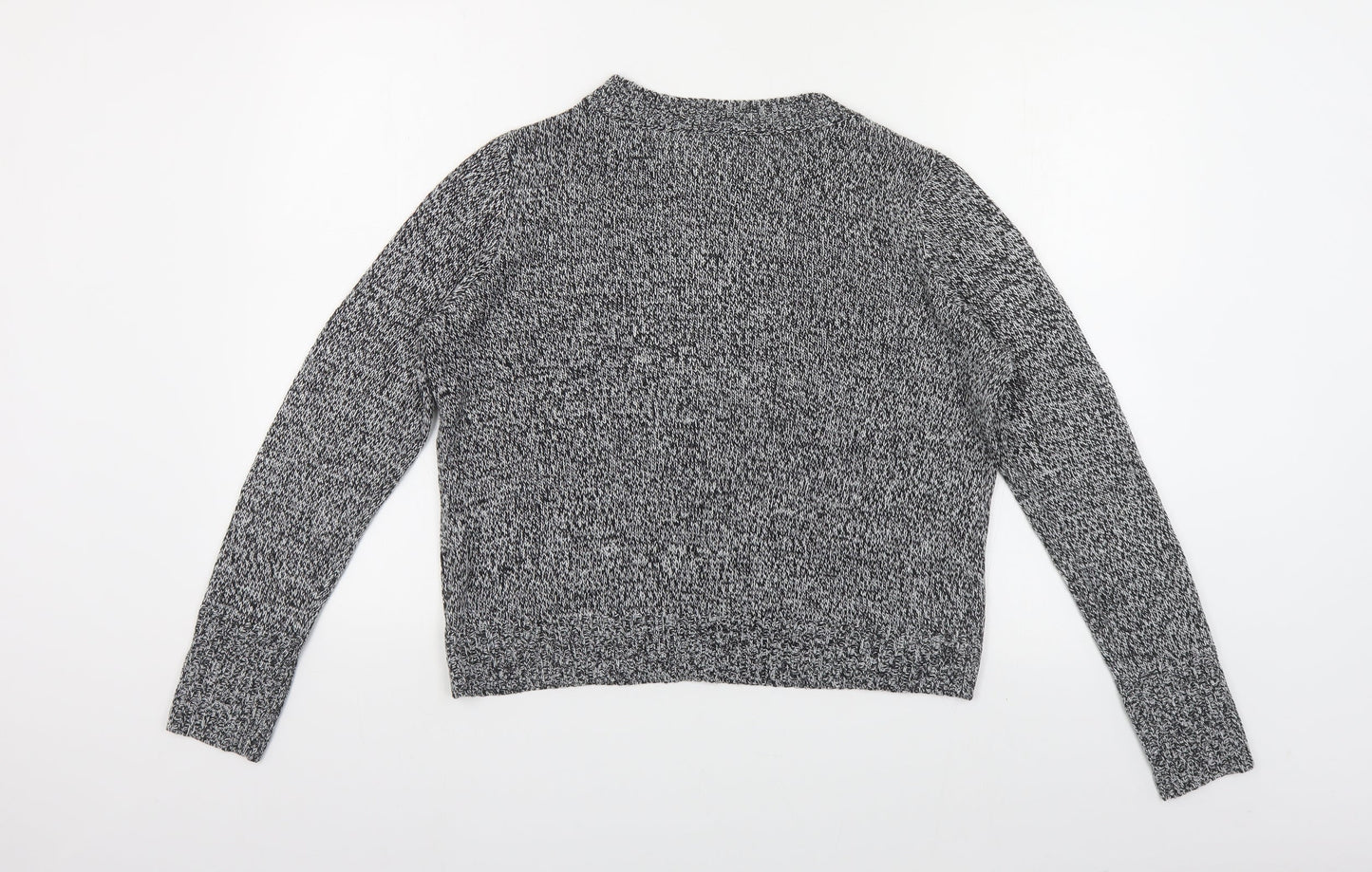 H&M Womens Grey Round Neck Acrylic Pullover Jumper Size S