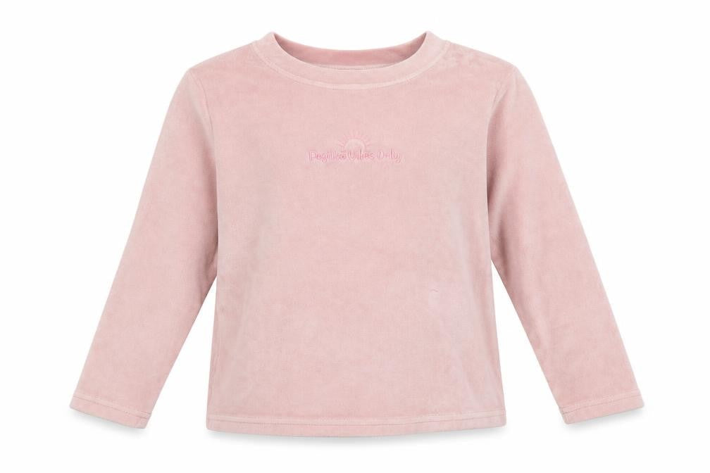 Hullabaloo Girls Pink Polyester Pullover Sweatshirt Size 4-5 Years Pullover - Positive Vibes