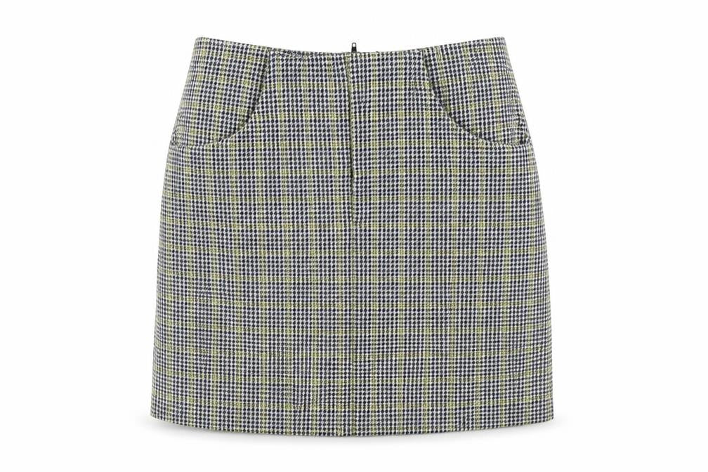 Pull & Bear Womens Blue Plaid Polyester Mini Skirt Size XS Zip