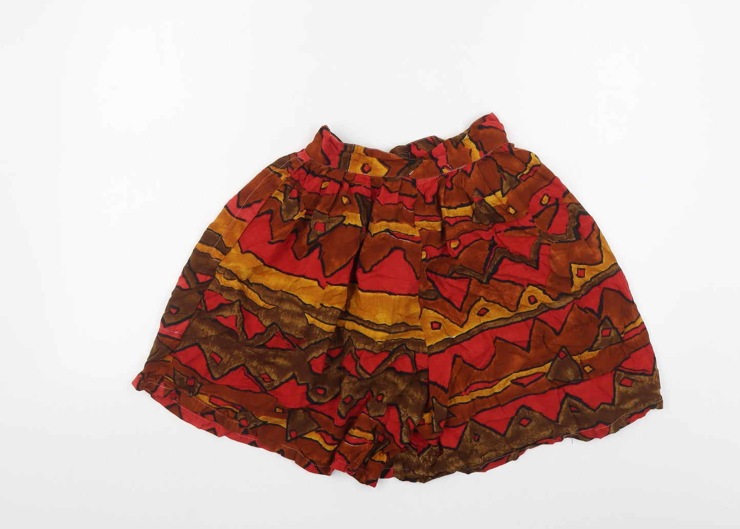 Flowers Womens Multicoloured Geometric Viscose Bermuda Shorts Size 10 L5 in Regular Button