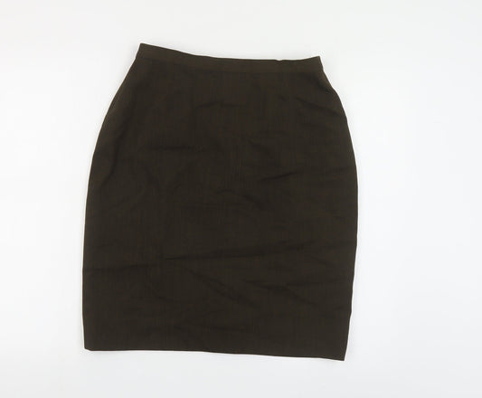 Loretta Bloom Womens Green Polyester Straight & Pencil Skirt Size 14 Button
