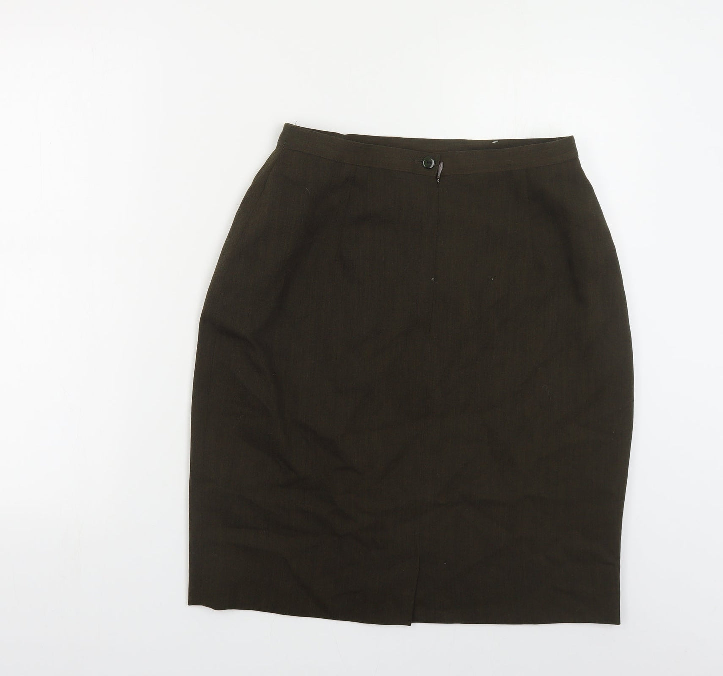 Loretta Bloom Womens Green Polyester Straight & Pencil Skirt Size 14 Button