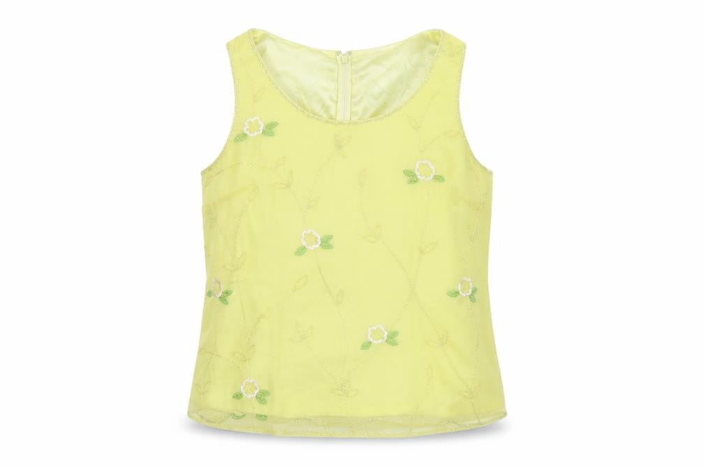 Kaleidoscope Womens Yellow Floral Polyester Basic Tank Size 16 Boat Neck