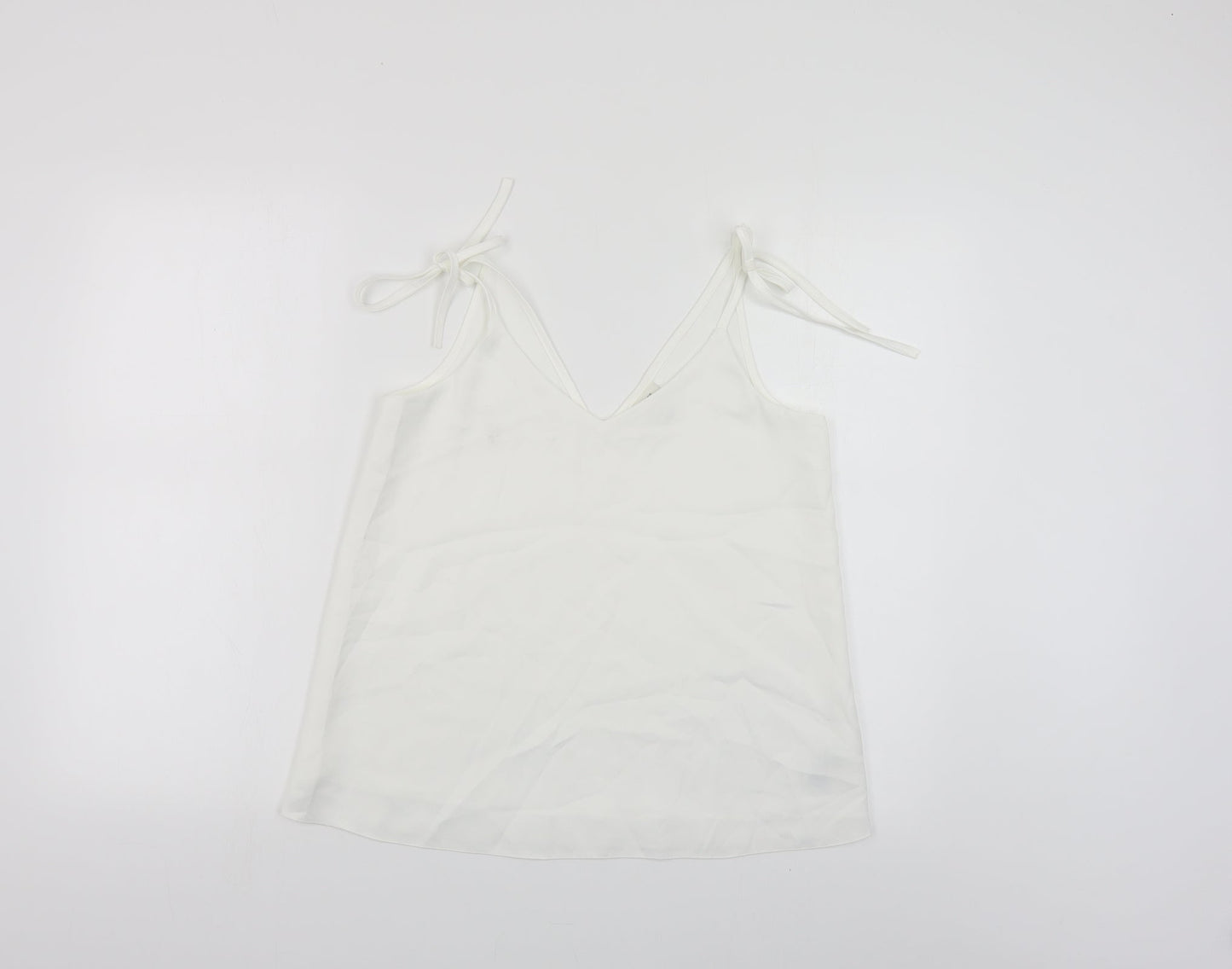 River Island Womens White Polyester Camisole Blouse Size 8 V-Neck