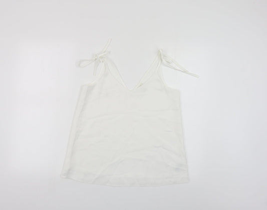 River Island Womens White Polyester Camisole Blouse Size 8 V-Neck