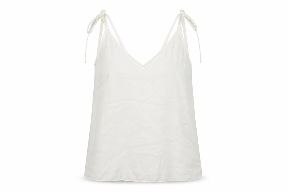 River Island Womens White Polyester Camisole Blouse Size 8 V-Neck