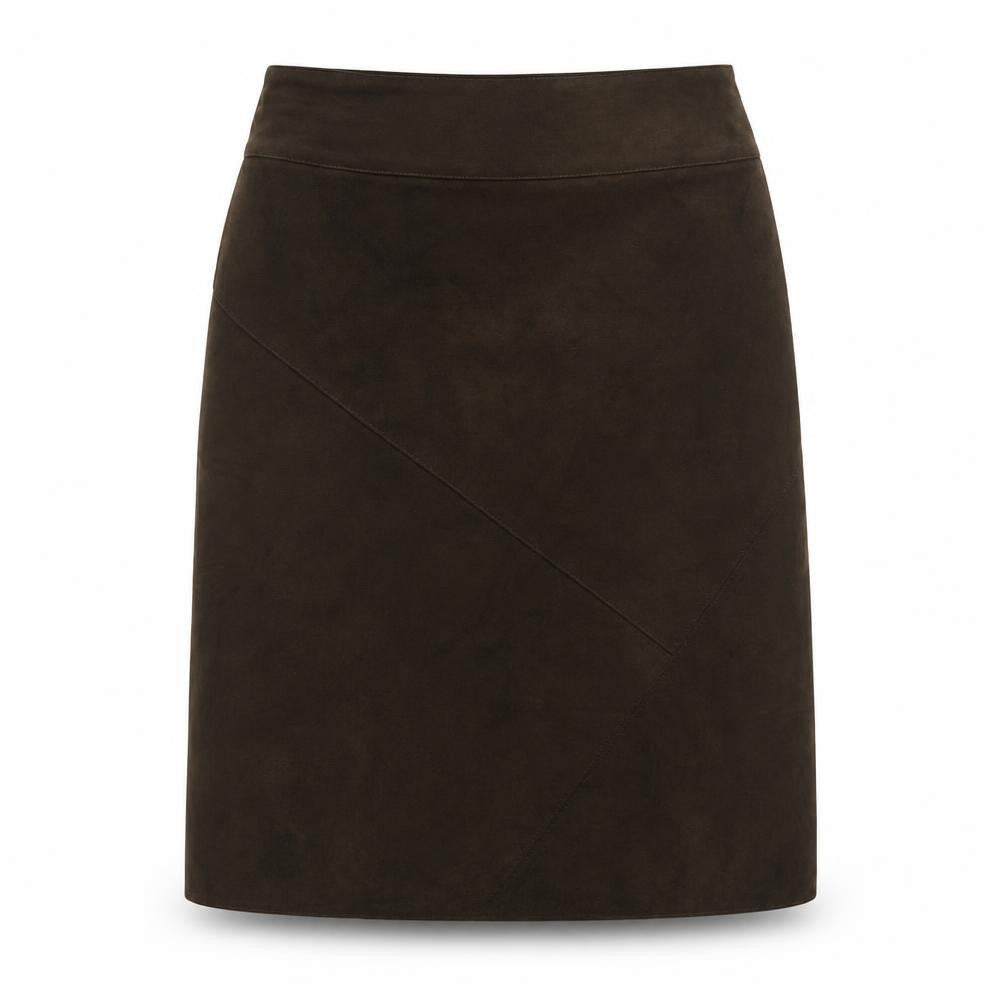 New York & Company Womens Green Polyester Straight & Pencil Skirt Size 10 Zip - Suede Effect