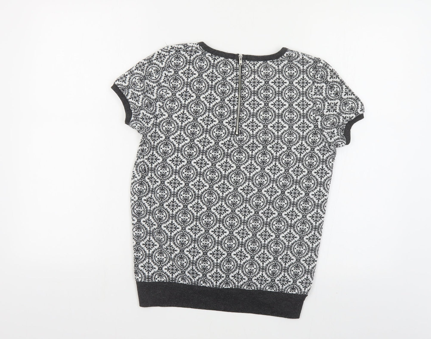 River Island Womens Black Round Neck Geometric Polyester Pullover Jumper Size 10