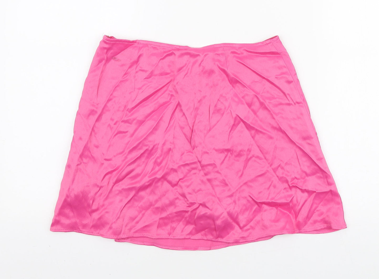 Zara Womens Pink Polyester Mini Skort Size S Zip