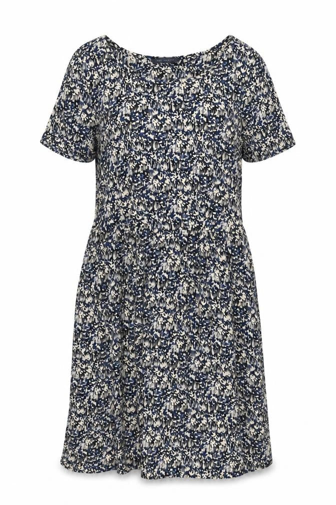 Marks & Spencer Womens Multicoloured Geometric Viscose Mini Size 8 Boat Neck Zip
