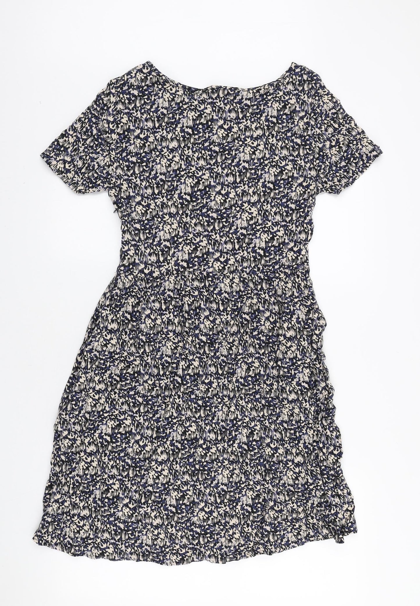Marks and Spencer Womens Multicoloured Geometric Viscose Mini Size 8 Boat Neck Zip