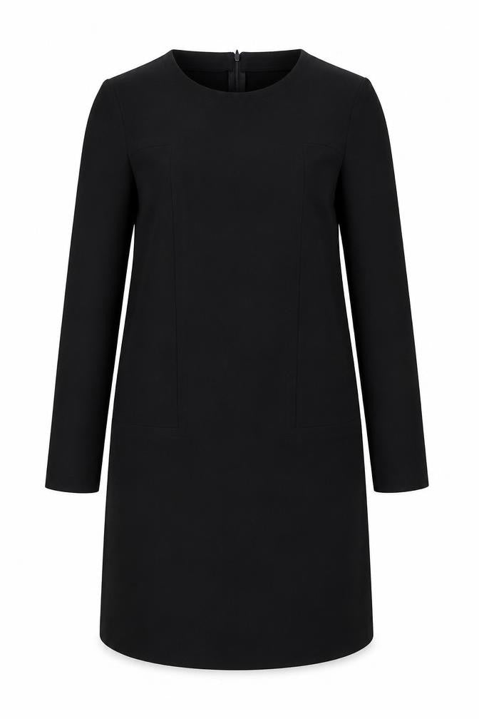 R Edition Womens Black Polyester A-Line Size 8 Boat Neck Zip