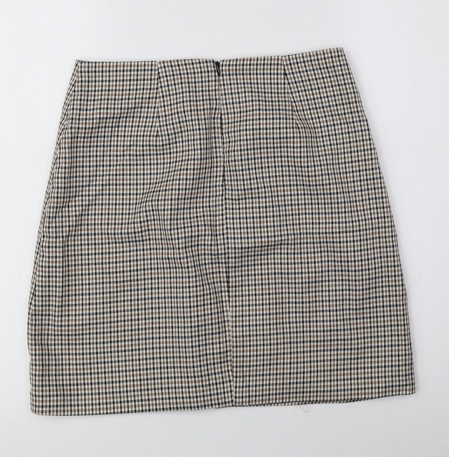 Amisu Womens Brown Check Polyester Mini Set Size 8 Zip
