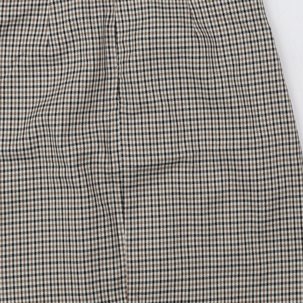 Amisu Womens Brown Check Polyester Mini Set Size 8 Zip