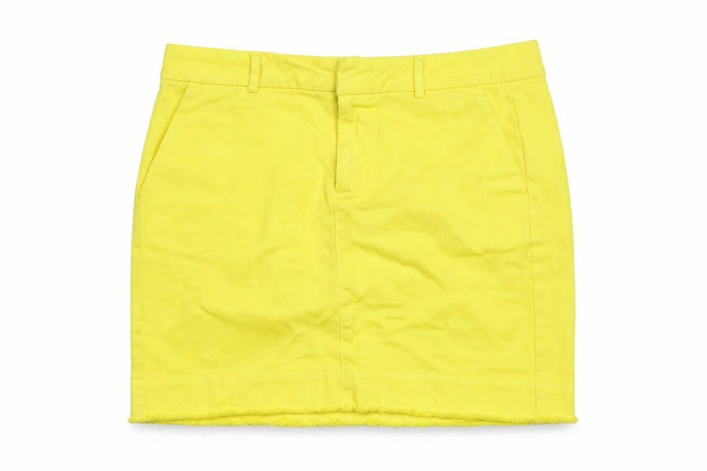 Gap Womens Yellow Cotton Mini Skirt Size 6 Zip