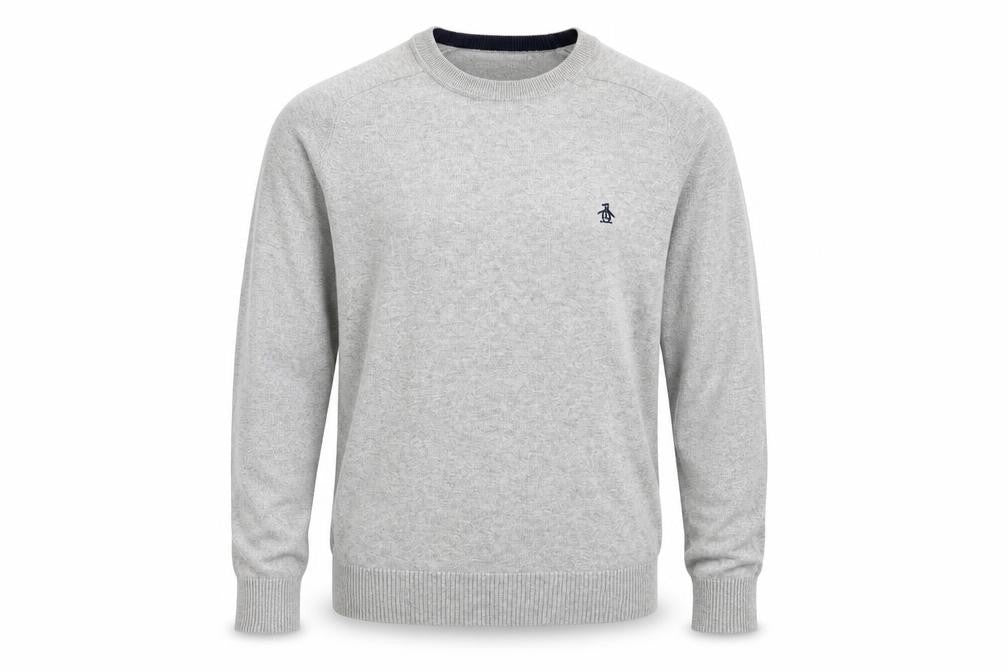 Pengion Mens Grey Round Neck Polyester Pullover Jumper Size L