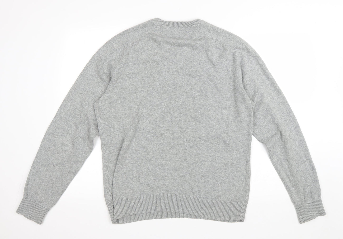 Pengion Mens Grey Round Neck Polyester Pullover Jumper Size L