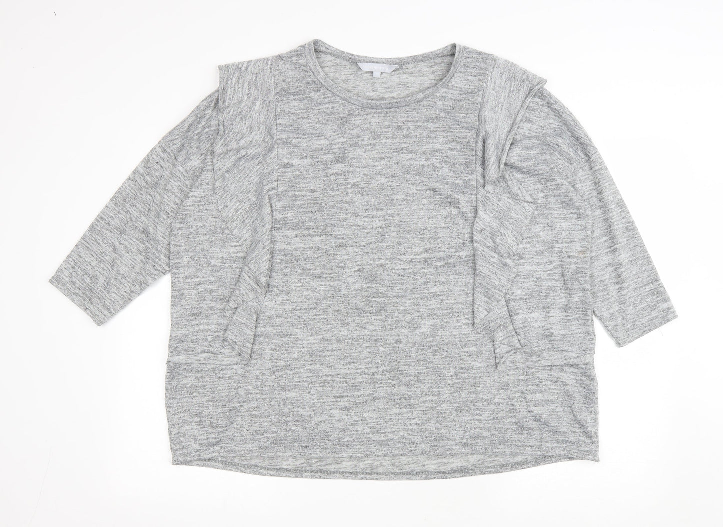 Debenhams Womens Grey Polyester Basic T-Shirt Size 20 Round Neck