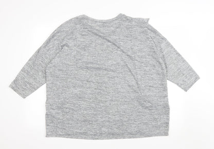 Debenhams Womens Grey Polyester Basic T-Shirt Size 20 Round Neck
