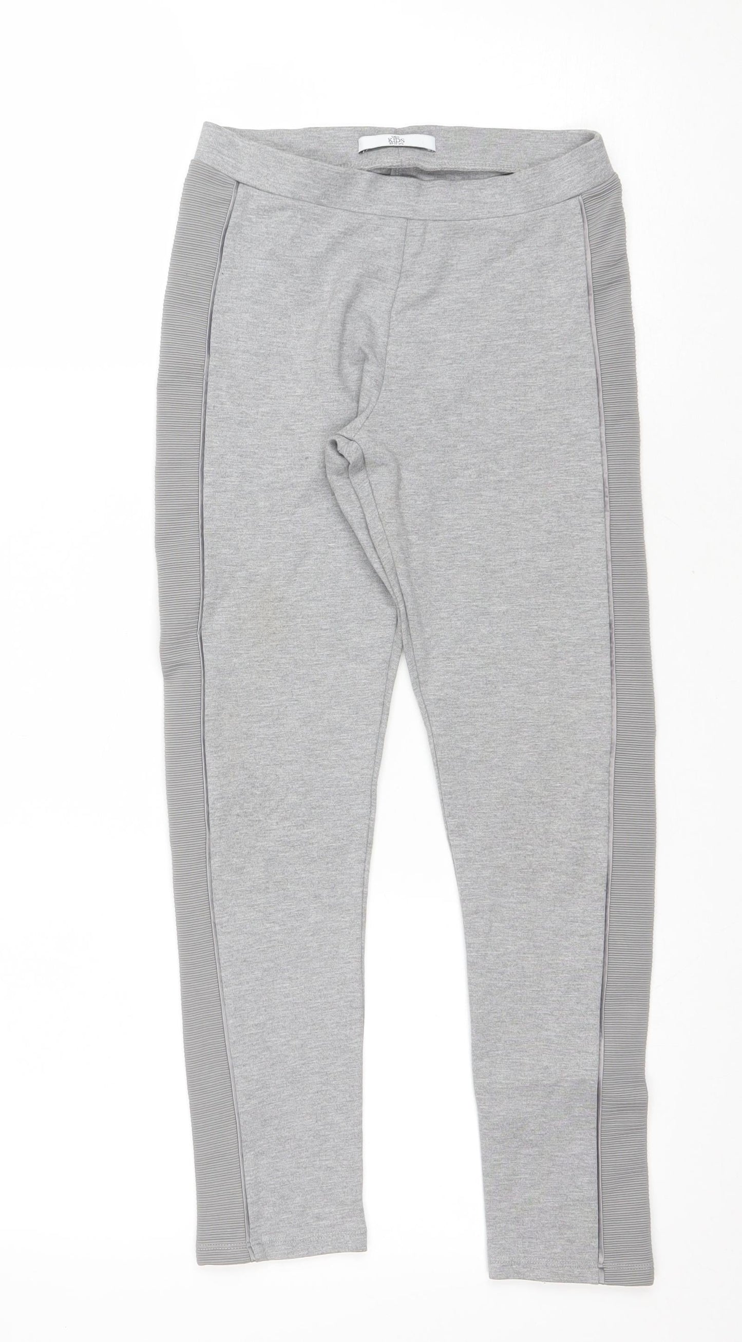 Marks and Spencer Girls Grey Polyester Jegging Trousers Size 11 Years Regular Drawstring - Leggins