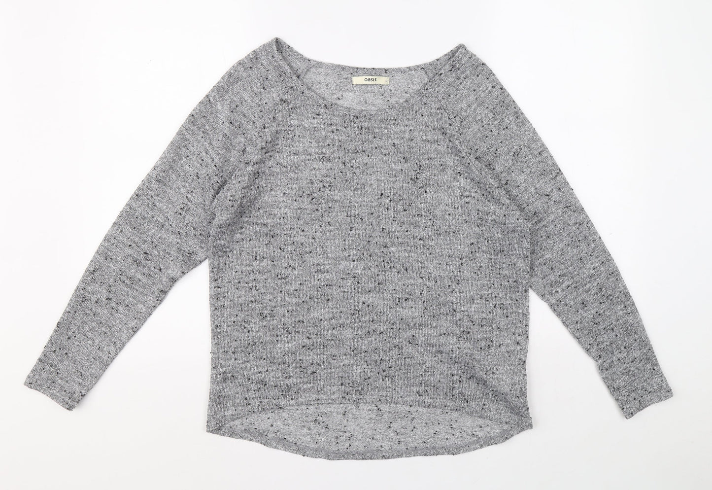 Oasis Womens Grey Boat Neck Polyester Pullover Jumper Size M