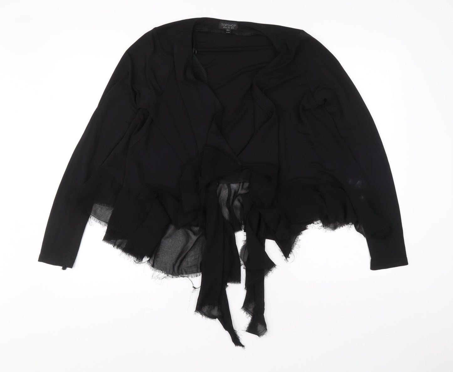 Topshop Womens Black V-Neck Viscose Cardigan Jumper Size 12