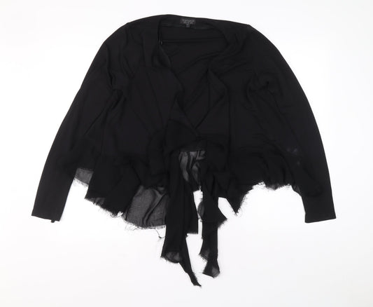 Topshop Womens Black V-Neck Viscose Cardigan Jumper Size 12