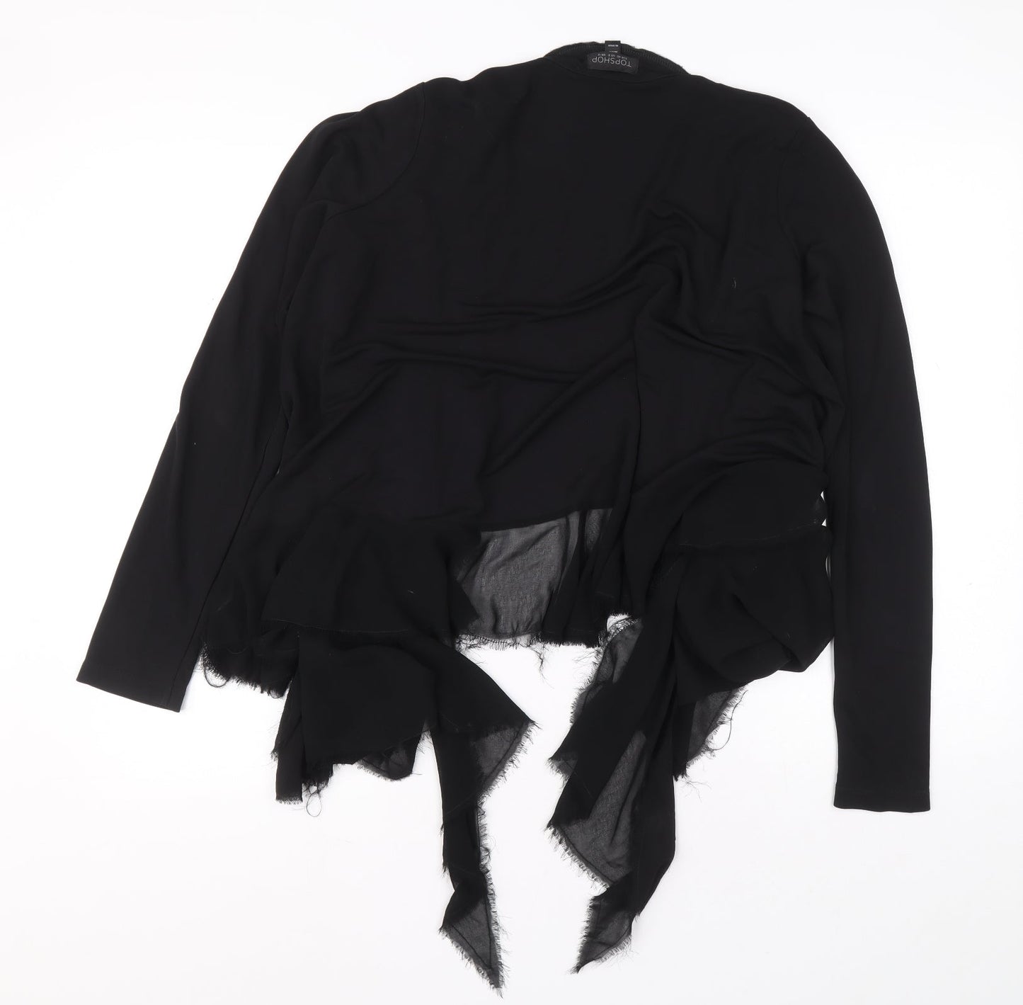Topshop Womens Black V-Neck Viscose Cardigan Jumper Size 12