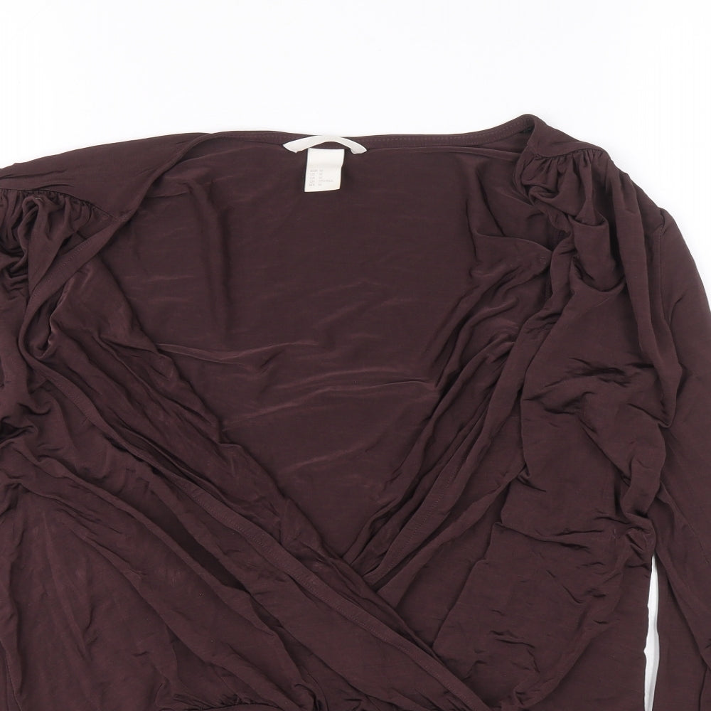 H&M Womens Purple Viscose Leotard One-Piece Size M L9 in Snap