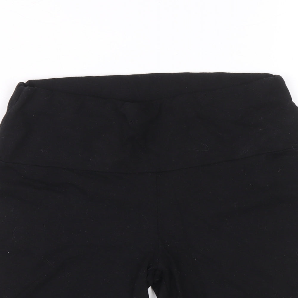 Preworn Womens Black Cotton Biker Shorts Size 10 L7 in Slim Pull On