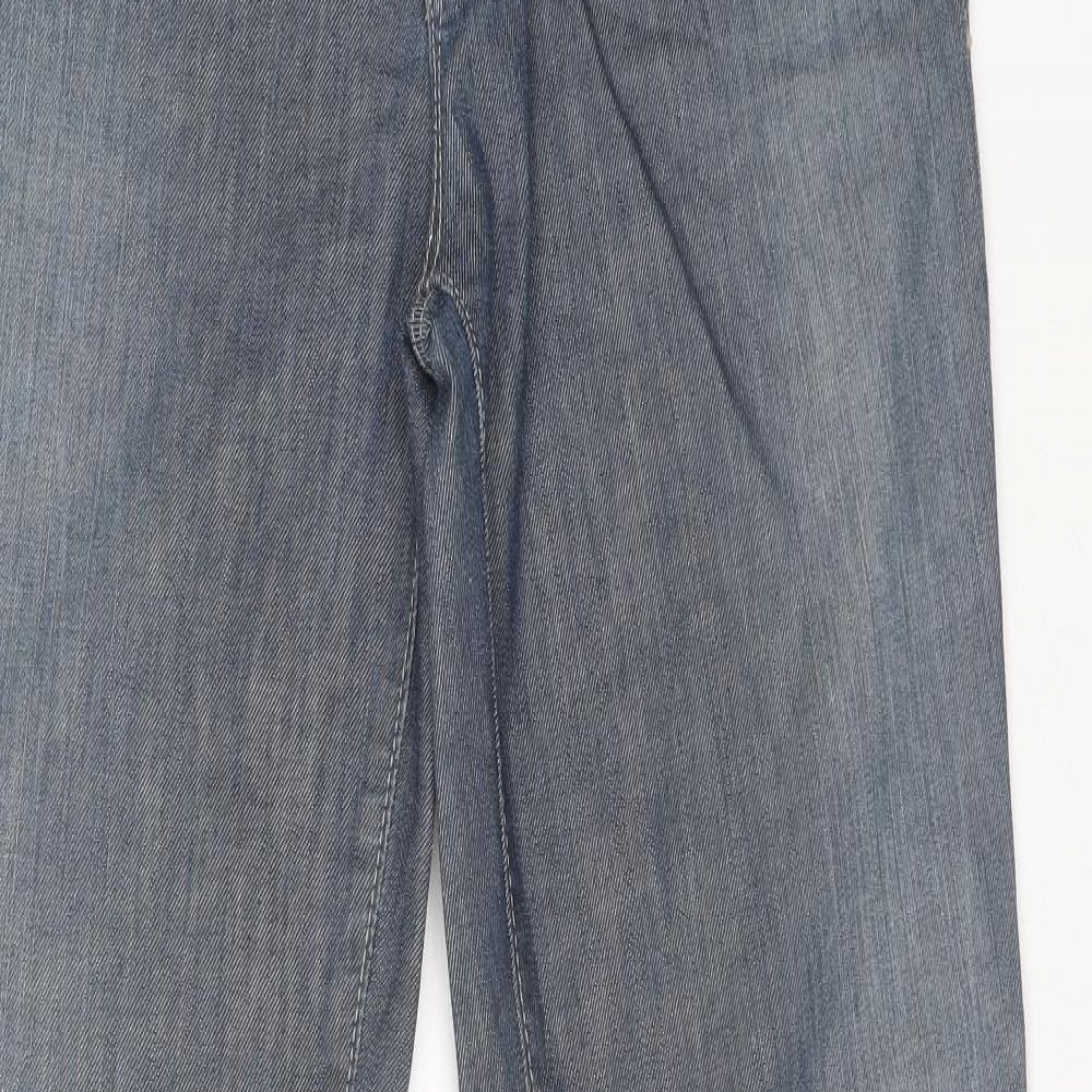 Preworn Womens Blue Cotton Straight Jeans Size 8 L30 in Regular Zip